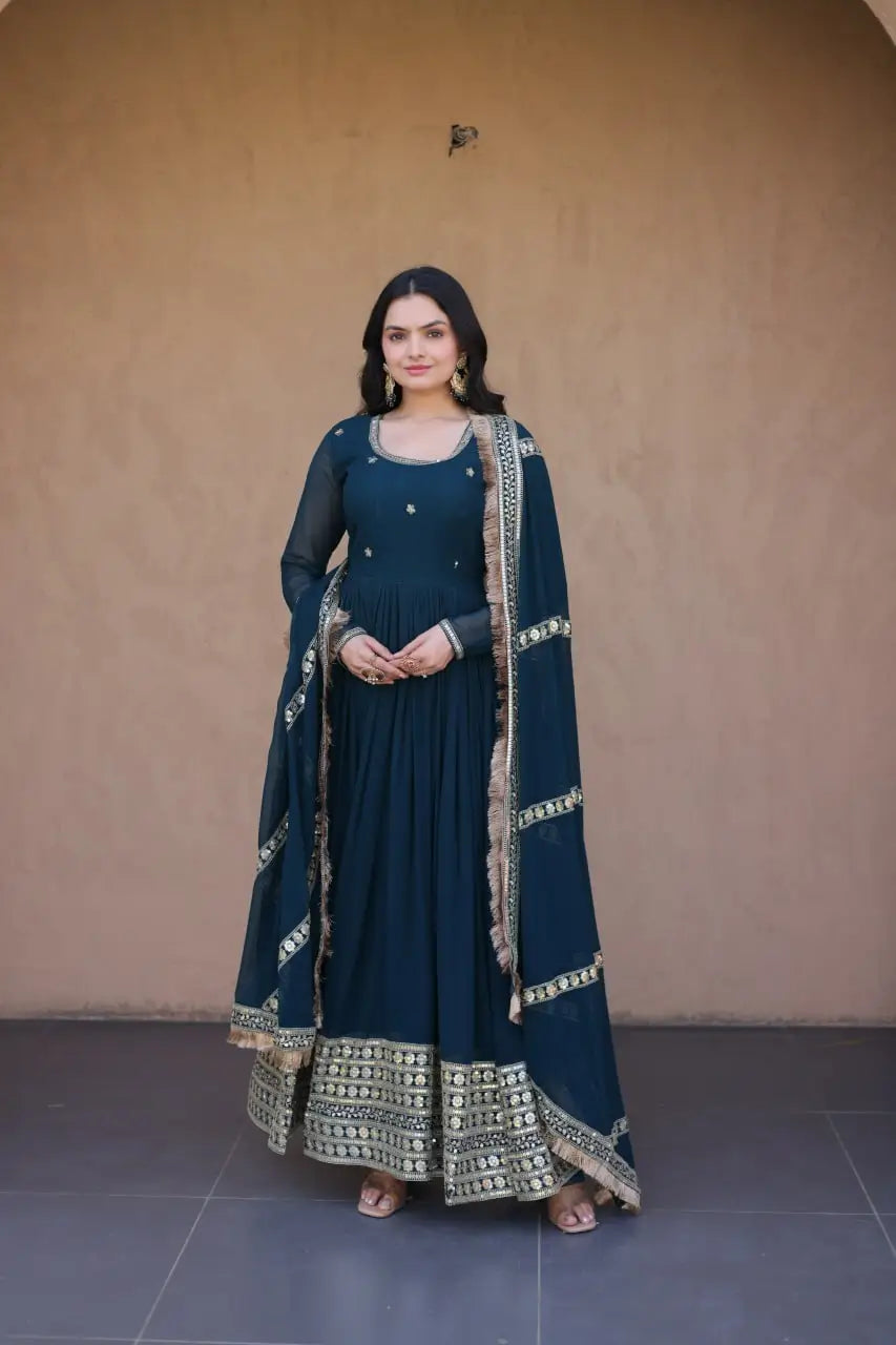 Beaded Zari Anarkali Gown