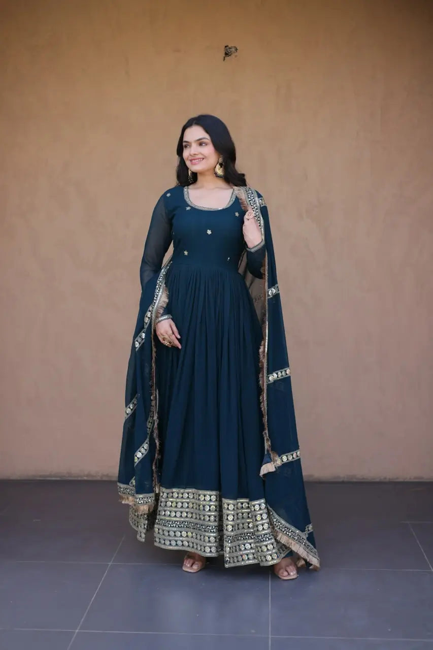 Beaded Zari Anarkali Gown