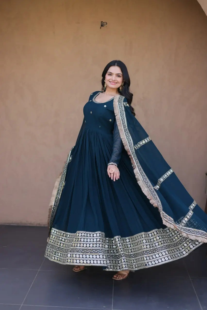 Beaded Zari Anarkali Gown