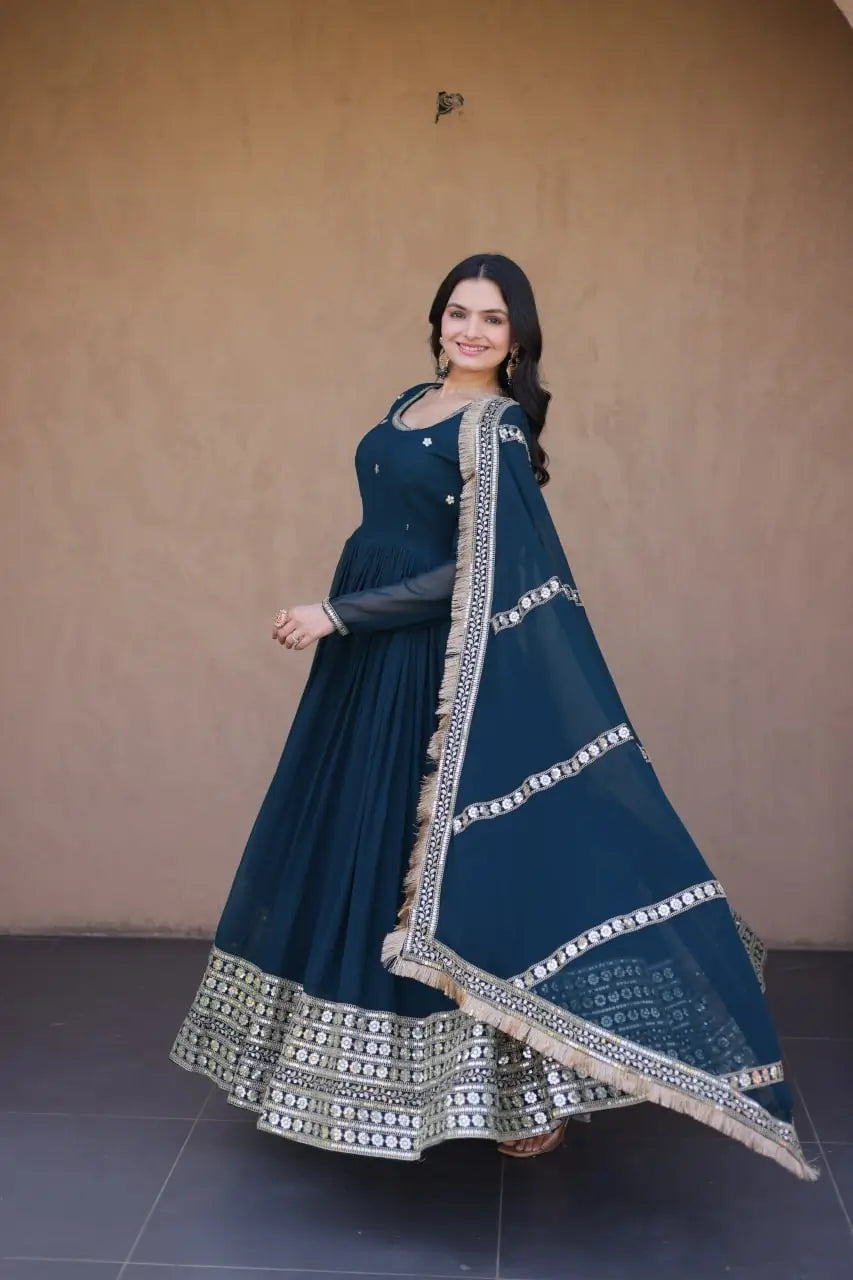 Beaded Zari Anarkali Gown
