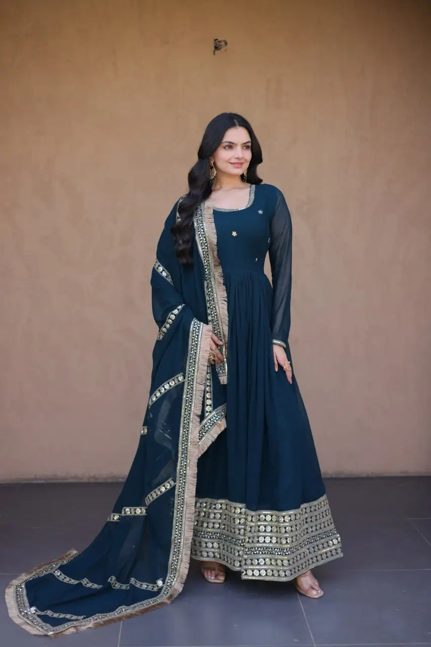 Beaded Zari Anarkali Gown