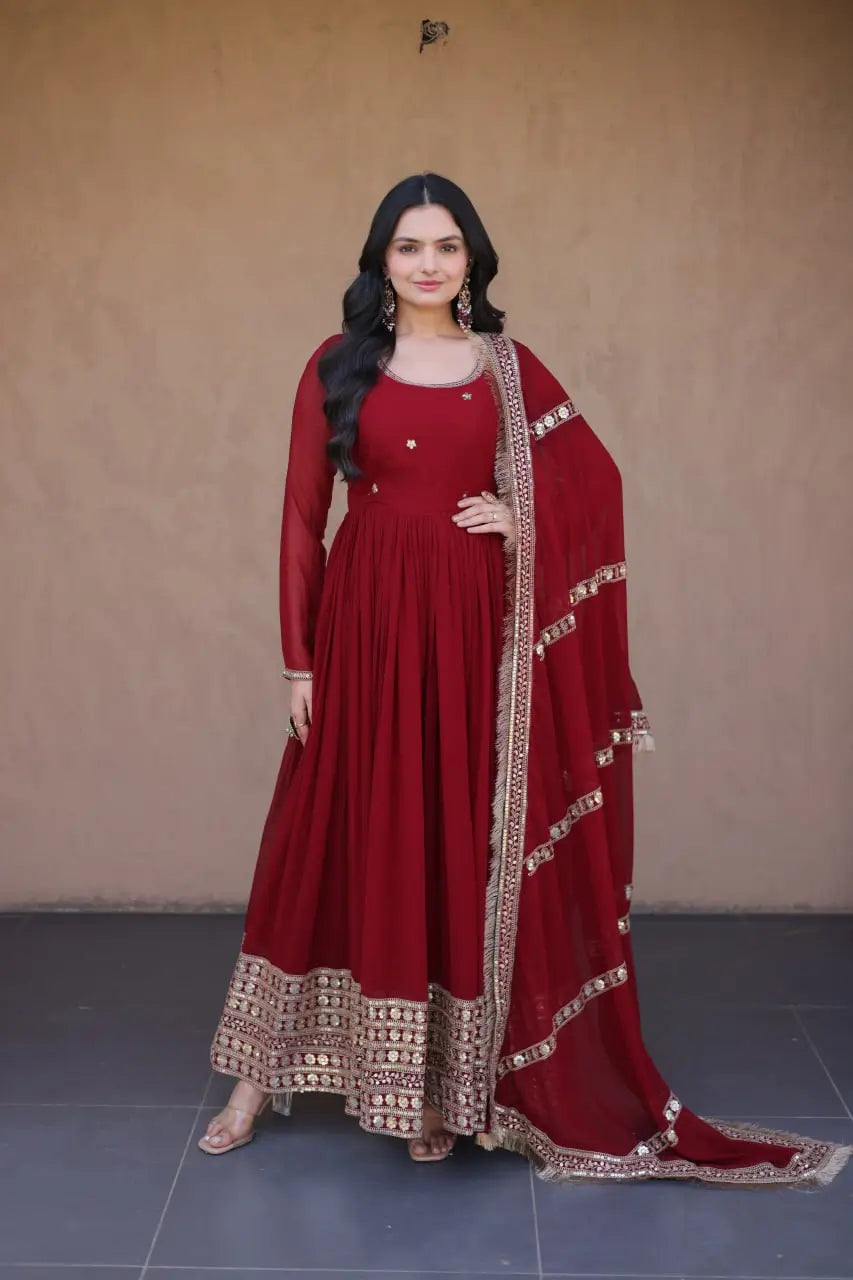 Beaded Zari Anarkali Gown