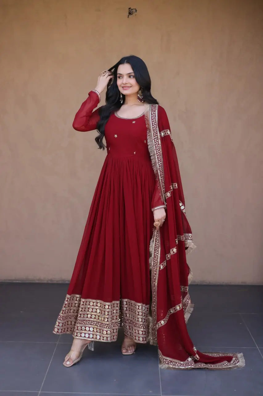 Beaded Zari Anarkali Gown