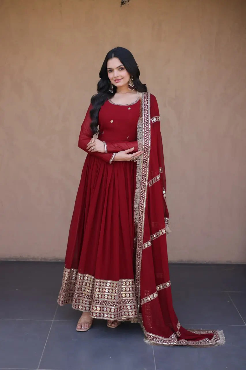 Beaded Zari Anarkali Gown