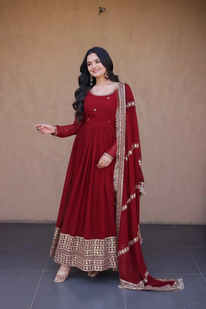 Beaded Zari Anarkali Gown