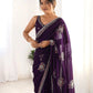 Beads Work Space Silk Saree with Matching Blouse