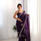 Beads Work Space Silk Saree with Matching Blouse