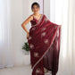 Beads Work Space Silk Saree with Matching Blouse