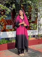Beautiful Beads work Straight Suit Set for Festive and Family Occasions