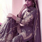 Beautiful Chinon Purple Sharara Set for Festive and Wedding Wear