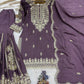 Beautiful Chinon Purple Sharara Set for Festive and Wedding Wear