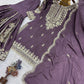 Beautiful Chinon Purple Sharara Set for Festive and Wedding Wear