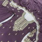 Beautiful Chinon Purple Sharara Set for Festive and Wedding Wear