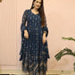 Beautiful Georgette Sequin Wave Anarkali Gown Set