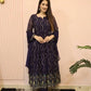 Beautiful Georgette Sequin Wave Anarkali Gown Set