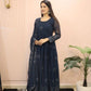 Beautiful Georgette Sequin Wave Anarkali Gown Set