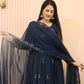 Beautiful Georgette Sequin Wave Anarkali Gown Set