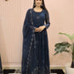 Beautiful Georgette Sequin Wave Anarkali Gown Set