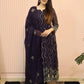 Beautiful Georgette Sequin Wave Anarkali Gown Set