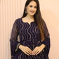 Beautiful Georgette Sequin Wave Anarkali Gown Set