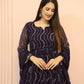 Beautiful Georgette Sequin Wave Anarkali Gown Set
