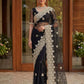Beautiful Net Saree with Pearl Diamond Embroidery