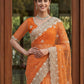 Beautiful Net Saree with Pearl Diamond Embroidery