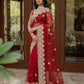 Beautiful Net Saree with Pearl Diamond Embroidery