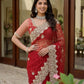 Beautiful Net Saree with Pearl Diamond Embroidery
