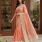 Beautiful Net Saree with Pearl Diamond Embroidery