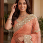 Beautiful Net Saree with Pearl Diamond Embroidery