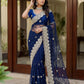 Beautiful Net Saree with Pearl Diamond Embroidery