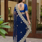 Beautiful Net Saree with Pearl Diamond Embroidery