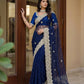 Beautiful Net Saree with Pearl Diamond Embroidery