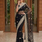 Beautiful Net Saree with Pearl Diamond Embroidery