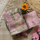 Beige Elephant Print Handwork Linen Saree