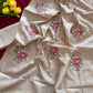 Beige Floral Tussar Saree
