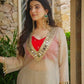 Beige Mirror Trim Palazzo Set