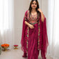 Berry Paisley Shrug Sharara Set