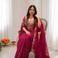 Berry Paisley Shrug Sharara Set