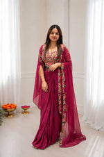 Berry Paisley Shrug Sharara Set