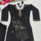 Black Beadwork Sharara Set