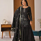Black Beadwork Sharara Set
