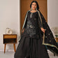 Black Beadwork Sharara Set