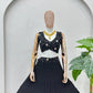 Black Blooming Ruffle Tiered Lehenga Set