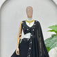 Black Blooming Ruffle Tiered Lehenga Set