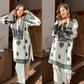 Black Chain Stitch work with White Kurta Set