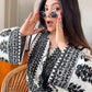 Black Chain Stitch work with White Kurta Set