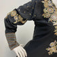 Black Crape Silk Embroidered Suit Set with Palazzo & Georgette Dupatta
