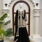 Black Cross Stitch Kurti Palazzo Set